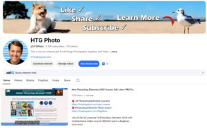 Screenshot of George Peirson's YouTube channel featuring hundreds of Affinity Photo tutorials and step-by-step photo editing training videos.